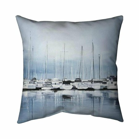 FONDO 26 x 26 in. Boats At The Dock 2-Double Sided Print Indoor Pillow FO2772747